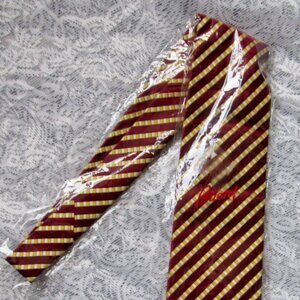 🆕BRIONI Gold/Red Geometric Striped Silk LUXURY Tie HANDMADE ITALY